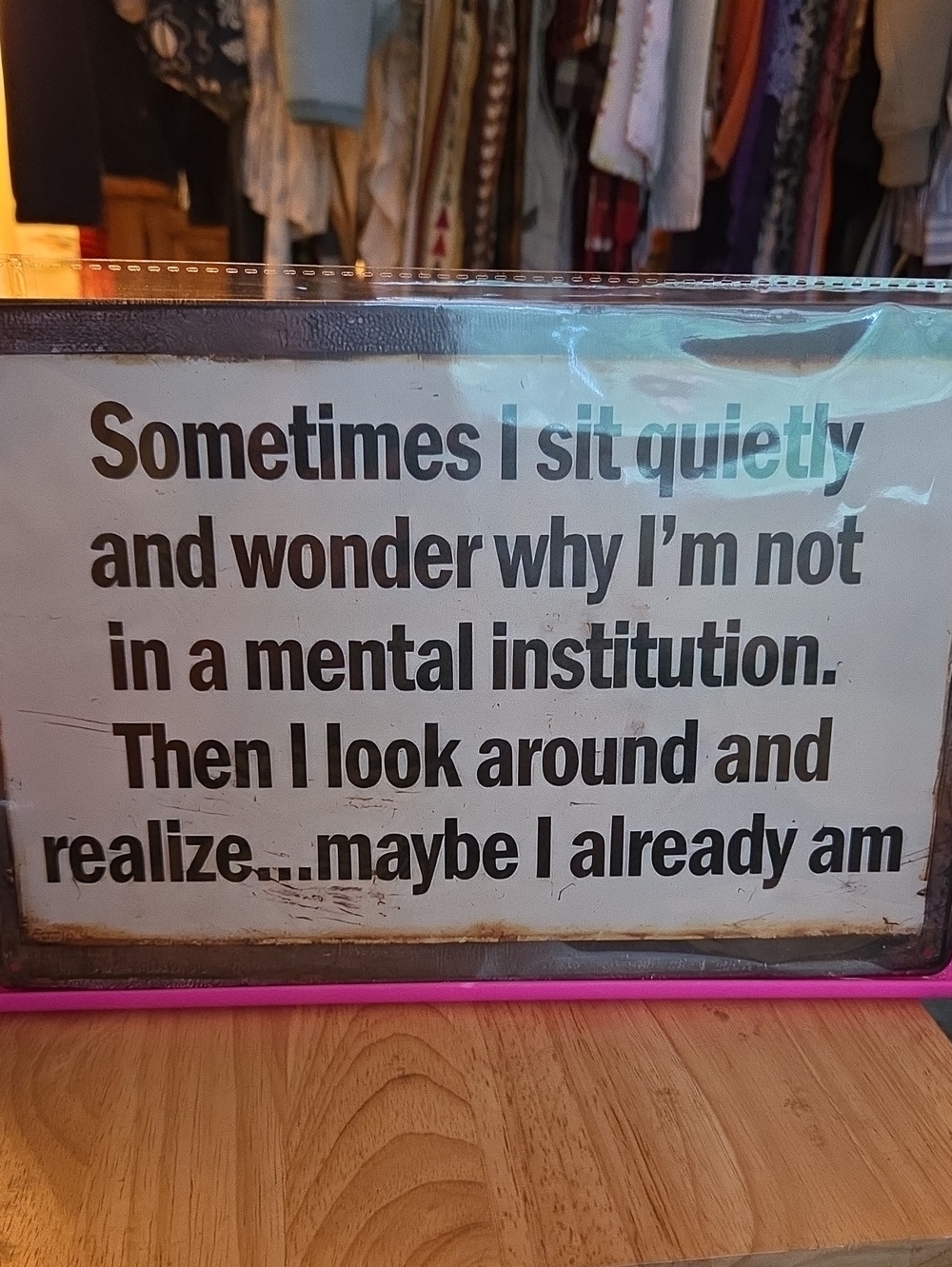 Playful Tin Statement Sign